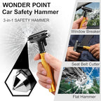 Premium Car Glass Breaker with Seat Belt Cutter - Automotive Safety Hammer - Emergecy Escape Tool, Car Autoaccessory Metal Wi