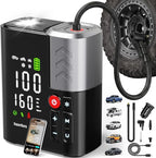 Tire Inflator Portable Air Compressor, SuperBars 3X Faster Air Pump with APP, 160PSI 48LPM Electric Tire Pump with 10400mAh Battery, 45W Faster Charging, Tire Inflator for Car SUV Pickup RV MPV Truck