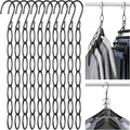 NiHome Clothing Chain Hangers 10-Pack for Home, Office & Travel, Metal Closet Organizer Space Saving Hangers with Safety Cap 