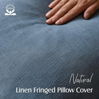 Foindtower Set of 2 Decorative Linen Fringe Throw Pillow Covers Cozy Farmhouse Cushion Cover with Tassels Accent Pillowcase f