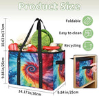 Reusable Grocery Bags Heavy Duty Shopping Bags Foldable Large Tote Bags with Long Handles & Hard Bottom