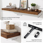 48 Inch Floating Shelves for Wall - 12 Inch Deep Fireplace Mantel Shelf - Wood Floating Shelf for Wall - Large Storage Shelve