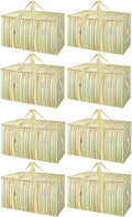 BALEINE 8-Pack Oversized Moving Bags with Reinforced Handles, Heavy-Duty Storage Tote for Clothes, Moving Supplies (Color Str