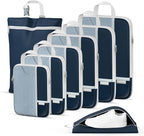 Percover Compression Packing Cubes 8-Piece Set, Packing Cubes Compression for Travel with Laundry Bag & Shoe Bag, Travel Orga