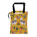 Car Garbage Bag Llama Flowers and Birds Drawstring Car Trash Bag Hanging for Back Seat with Adjustable Buckle Canvas Vehicle Trash Can Easy-to-Install