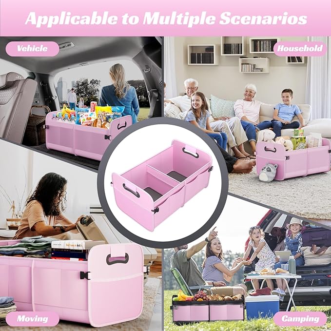 Sposuit Trunk Organizer for Car - 70L Collapsible Car Storage with 11 Pockets & Reinforced Handles, SUV Trunk Organizers for