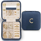 Vlando Travel Essentials for Women Jewelry Box, Travel Accessories for Teen Girl Trendy Stuff, Necklace Earrings Ring Organiz