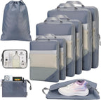 PFEYRPK Lightweight Compression Packing Cubes for Suitcases, Compressible Expandable Travel Packing Organizer with Clear Toil