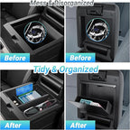 Center Console Organizer Compatible with 2025-2026 Toyota 4Runner (6th Gen) Interior Accessories, Armrest Organizer Tray Insert with Hidden Storage Box for Coin and Sunglasses