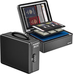 ENGPOW Fireproof Document Box, Hard Case File Box with Fireproof Zipper＆Lock, 6400°F Heat Insulated Fire and Water Resistant 