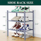 Smiry Shoe Rack, 3 Tier Small Bamboo Shoe Organizer, Stackable Free Standing Wooden Shoe Storage Shelf for Closet, Entryway, 