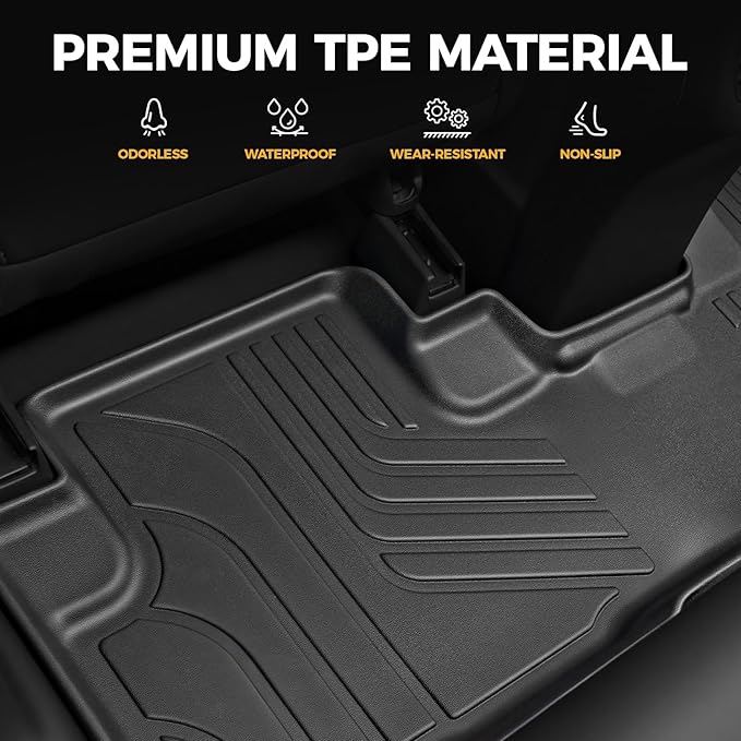 Floor Mats for Honda CRV 2012-2016, All Weather Floor Mats Trunk Cargo Liner with Backrest Protectors Accessories, Full Coverage Set (Not fit Touring/EX-L)