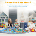 SAM AND MABEL Toy Storage Organizer with Play Mat for Kids – 13" x 13" x 13" Storage Box, Stackable and Foldable Cubby Basket
