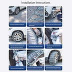 Snow Chains, Thickened and Wear-Resistant High Carbon Steel Anti Slip Tire Chain for Light Truck, Pickups, and SUVs, Qick Eas