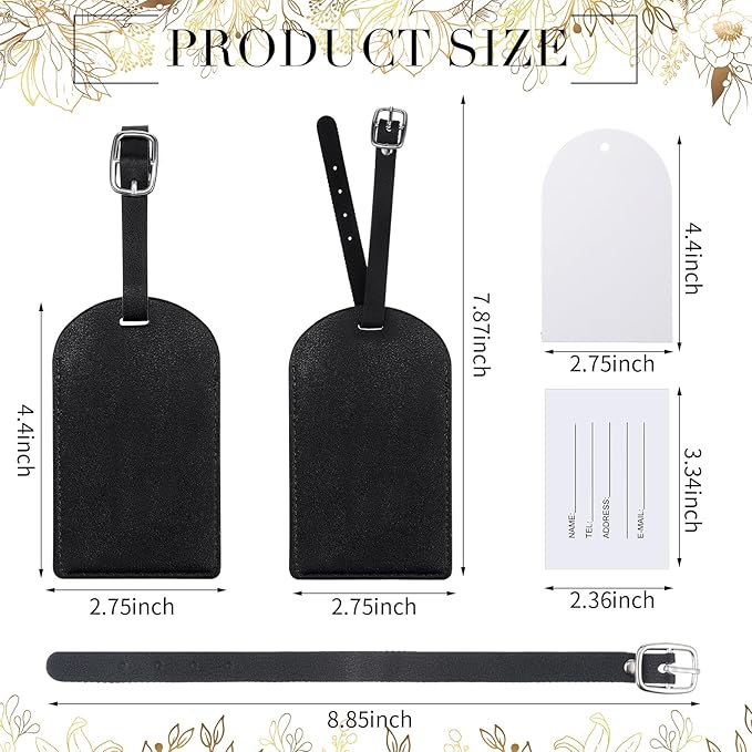 Amylove 48 Sets Leather Luggage Tags Bulk Wedding Favors Luggage Tags for Guests Bridal Gifts Wedding Bridal Shower Gift PU L