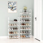 10-Tier Tall Shoe Rack, Adjustable 20-25 Pairs Shoe Shelf Storage Organizer for Entryway Hallway Closet Bathroom Living Room 