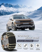 SCITOO 225-275mm Snow Chains for Car Pickup Trucks SUV,8 Pack Quick Easy Installation Tire Traction Chain,Portable Reusable A