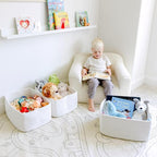 NaturalCozy Storage Baskets 16.8”x13”x7.6” Cotton Rope Woven Baskets for Organizing 3-Pack | Toy Storage Bins | Basket for Sh