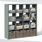 Furinno Cubic Closet Organizers and Storage, 16-Cube Closet Organizer, Open Shelf Closet Storage, Extra Thick Frame for Wardr