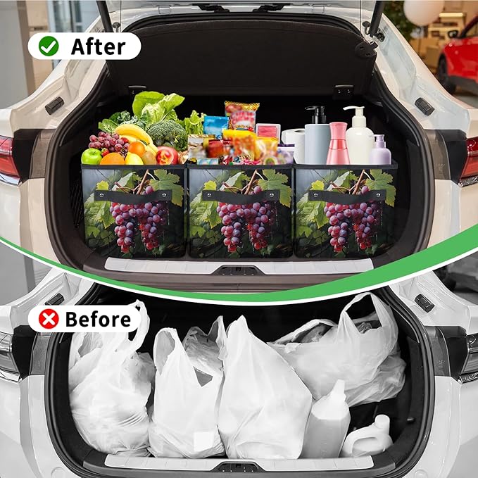 Reusable Grocery Bags Heavy Duty Shopping Bags Foldable Large Tote Bags with Long Handles & Hard Bottom