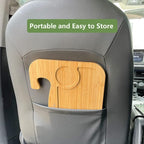 Steering Wheel Tray Double Sided Bamboo Car Laptop Steering Wheel Desk Multifunctional Car Food Trays Car Table Steering Wheel Tray for Eating, Tablet, iPad or Notebook Travel Car Accessories