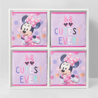 Idea Nuova Disney Minnie Mouse Set of Two Spacious Collapsible Storage Cubes, 10"x10", Minnie Mouse / Pink