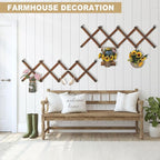 WGFKVAS 2 Pack Accordion Hat Rack for Wall - Expandable Coat Rack Wall Mount with 14 Pegs - Wood Wall Hanger for Baseball Cap