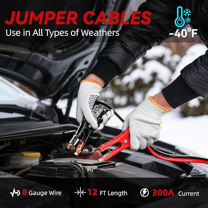 Car Emergency Safety Kit Bag with Portable Air Compressor, Jumper Cables,First Aid Kit, Winter Vehicle Roadside Emergency Kit