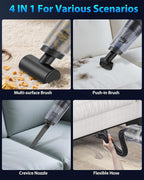 Handheld Vacuum Cordless 1.1 Pounds Car Vac 10000PA Hand Held Vacuums 4-in-1 Hand Vac Cordless Rechargeable HEPA Filter Large