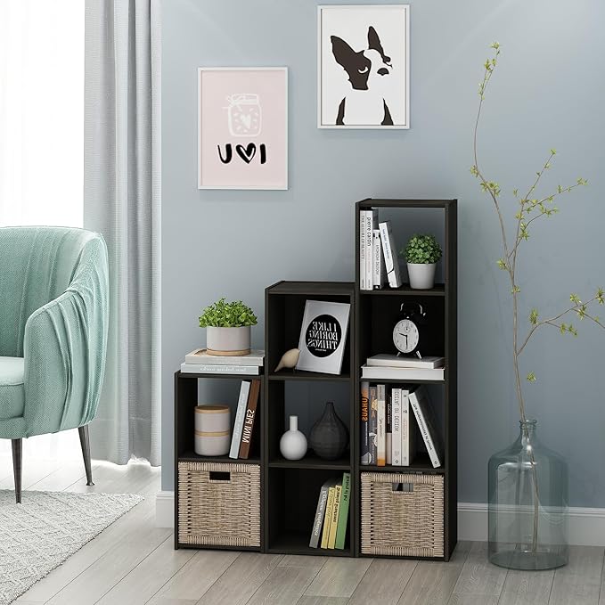 Furinno Pelli Cubic Storage Cabinet, 3x1, Espresso