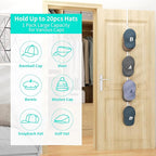 HapiRm Over Door Hat Rack - Hat Organizer with 4 Hooks Design, Hanging Baseball Cap Organizer Storage Holds Up to 20 Caps for