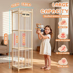 LAMU Stuffed Animal Storage, Wooden Zoo Stuffed Animal Holder with Elastic Cords, Space Save Toy Organizer, Extra Large Capac