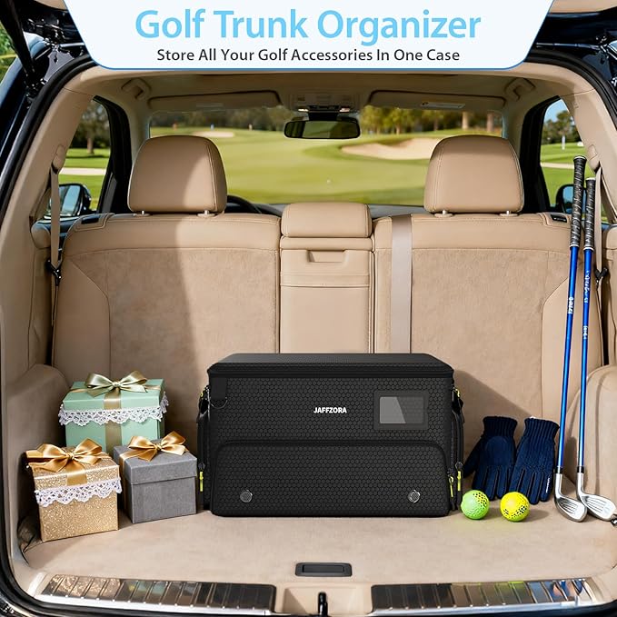 4-Layer Golf Trunk Organizer, Golfer Gifts for Men Women with Separate Ventilated Compartment for 2 Pairs Shoes, Waterproof