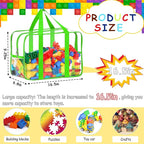 6 Color XXL Toy Storage Bags 16.5×11.8×6.8In with Labels, Large Capacity Reusable Clear PVC Storage Bags, Travel Waterproof O