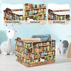 Clastyle Cat Book Shelf Basket for Reading Room Collapsible Toy Gift Kid Storage Basket Baby Clothes Organizer Nursery Bin
