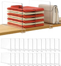 HBlife 24 Pack Clear Shelf Dividers, Vertical Purse Organizer for Closet Perfect for Sweater, Shirts, Handbags in Bedroom and