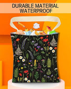 Car Trash Can, Durable Hanging Car Trash Garbage Bag, Cute Automotive Garbage Cans Organizer, Cute Boho Black Flowers