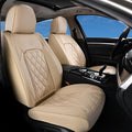 Coverado Front Seat Covers, Luxury Faux Leather Waterproof Seat Cover, Beige Car Seat Protector, Car Seat Cover Front Seats, 