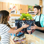 Reusable Grocery Bags Heavy Duty Shopping Bags Foldable Large Tote Bags with Long Handles & Hard Bottom
