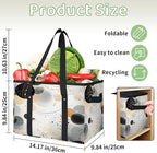 Reusable Grocery Bags Heavy Duty Shopping Bags Foldable Large Tote Bags with Long Handles & Hard Bottom
