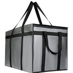 musbus 4 PACK XXXL Insulated Food Delivery Bag Cooler Bags Keep Food Warm Catering Therma for doordash Catering Cooler Bags Therma 22w x 14 lx 13d Shopper hot Grey