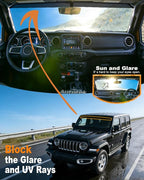 AUTOTEK Window Tint Strip for Windshield of 2018-2025 Jeep Wrangler 2-Door & 4-Door JL, 2-Ply Easy Install Sun Strip, Anti-Glare and UV Rejection Window Tint Films Stickers for Wrangler Unlimited