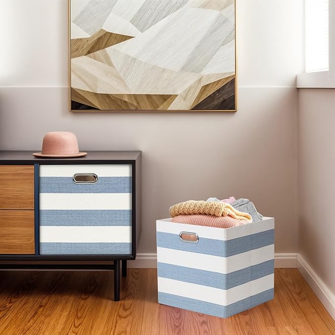 Foldable Cube Storage Bin Organizing Baskets Cubby Boxes Fabric Storage Cubes Organizer Bins with Handles for Organization Sh