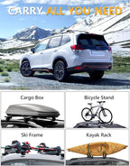 Tuyoung 300lbs Roof Rack Cross Bars Compatible with Subaru Forester 2014-2026 with Raised Side Rails (Not for Wilderness), Lockable Heavy Duty Aluminum Metal Lock Roof Rails Crossbars Luggage Racks.