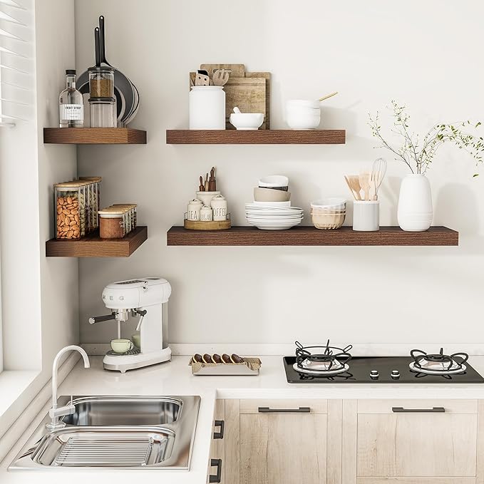 Vivelove Farmhouse Floating Shelves for Wall 12 Inch Deep, 36" X 12" X 2" Floating Shelf, 2 Inch Thick Shelf for Living Room 