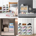 1 Pack Clear Shoe Boxes Size 11 Shoe Storage Organizer for Closet Stackable Shoes Rack Handbag Organizer Plastic Sneaker