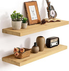 Marsmiles 30 Inch Floating Shelves | 9.3 Inch Deep Natural Wood Wall Shelves Set of 2 | Rustic Reclaimed Wood Shelves for Roo