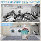 Sea Beach Starfish Laundry Basket Collapsible Laundry Hamper, Oxford Cloth Storage Bin for Room/Bathroom/Bedroom/Dormitories 