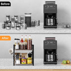 RUILALIFE Spice-Rack-Organizer-Shelf for Kitchen Counter, 2 Tiers Coffee Bar Station Organizer for Countertop，Space Saving De