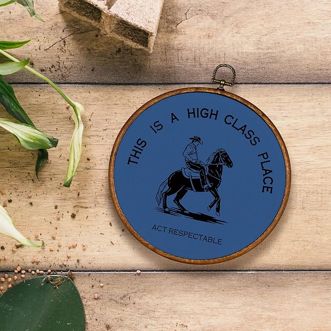 KSDUT Western Cowboy Blue Wall Art Decor - Preppy Trendy Southwestern Wall Art Canvas Frame Hanging Prints, Foyer Entryway Mo